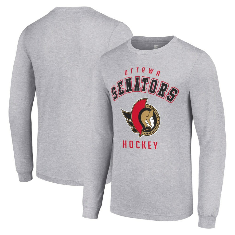 NHL Heather Gray Ottawa Senators Starter Logo Long Sleeve T-Shirt