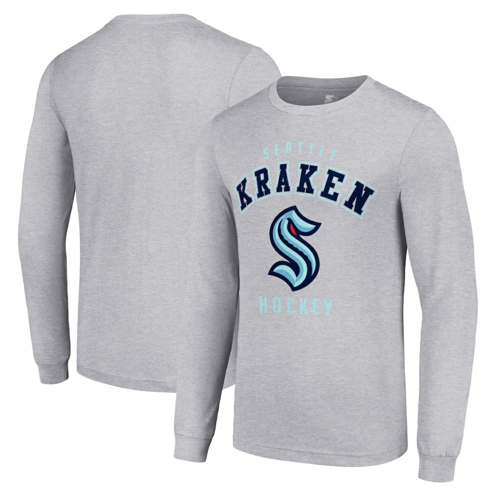 NHL Heather Gray Seattle Kraken Starter Logo Long Sleeve T-Shirt