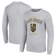 NHL Heather Gray Vegas Golden Knights Starter Logo Long Sleeve T-Shirt