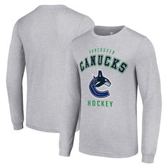 NHL Heather Gray Vancouver Canucks Starter Logo Long Sleeve T-Shirt
