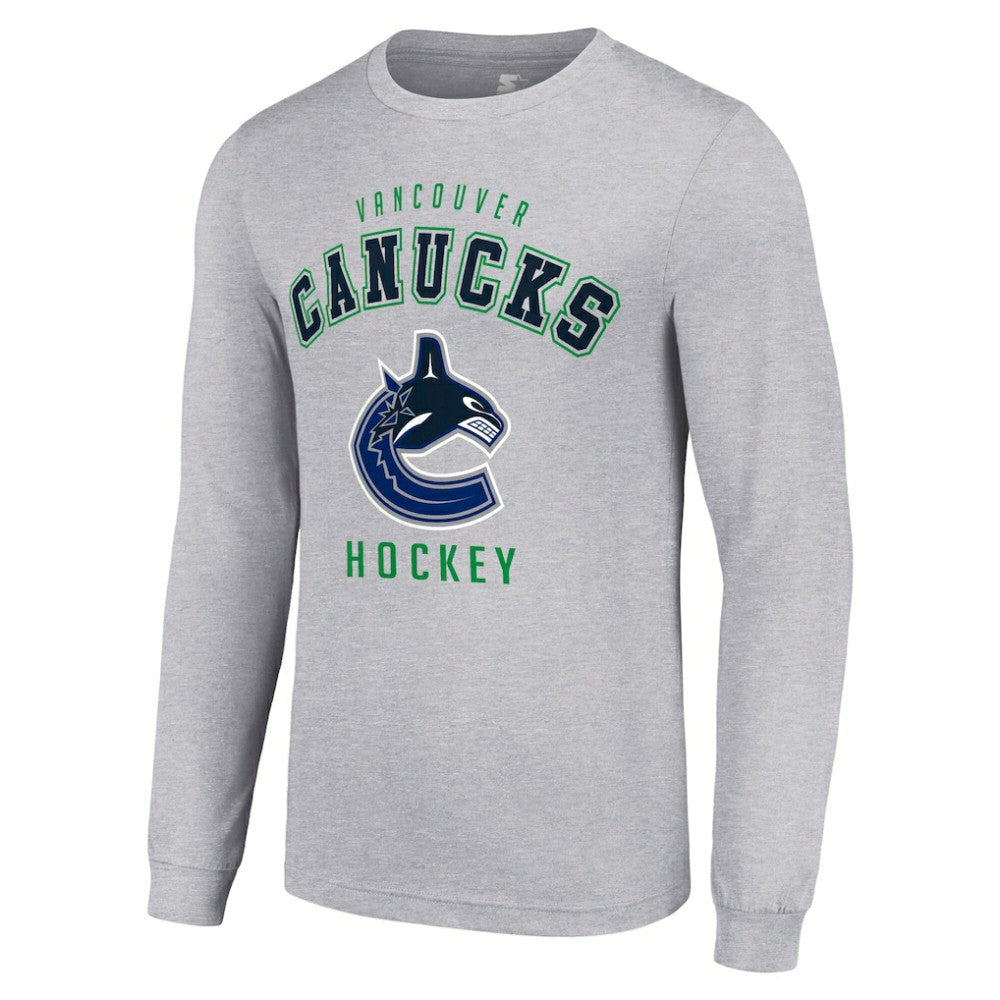 NHL Heather Gray Vancouver Canucks Starter Logo Long Sleeve T-Shirt