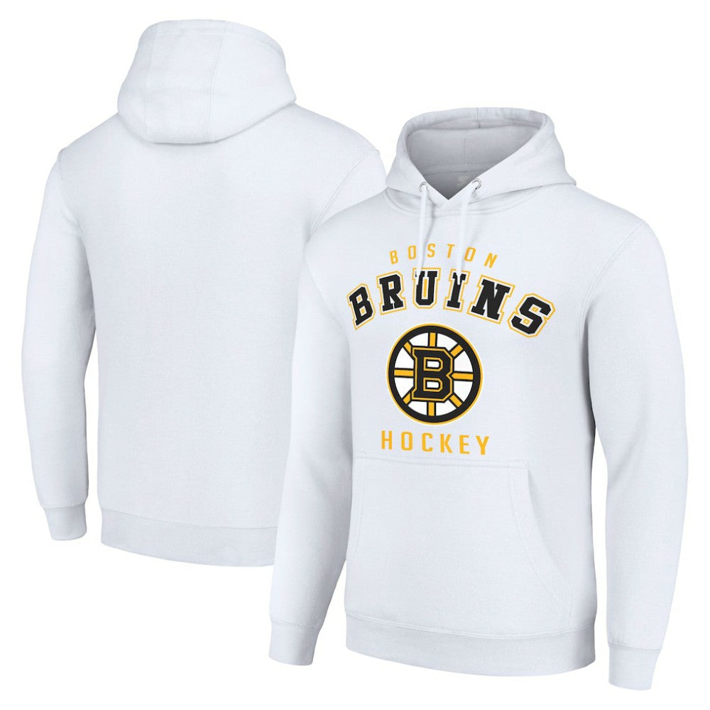 NHL White Boston Bruins Starter Logo Pullover Hoodie