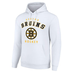NHL White Boston Bruins Starter Logo Pullover Hoodie