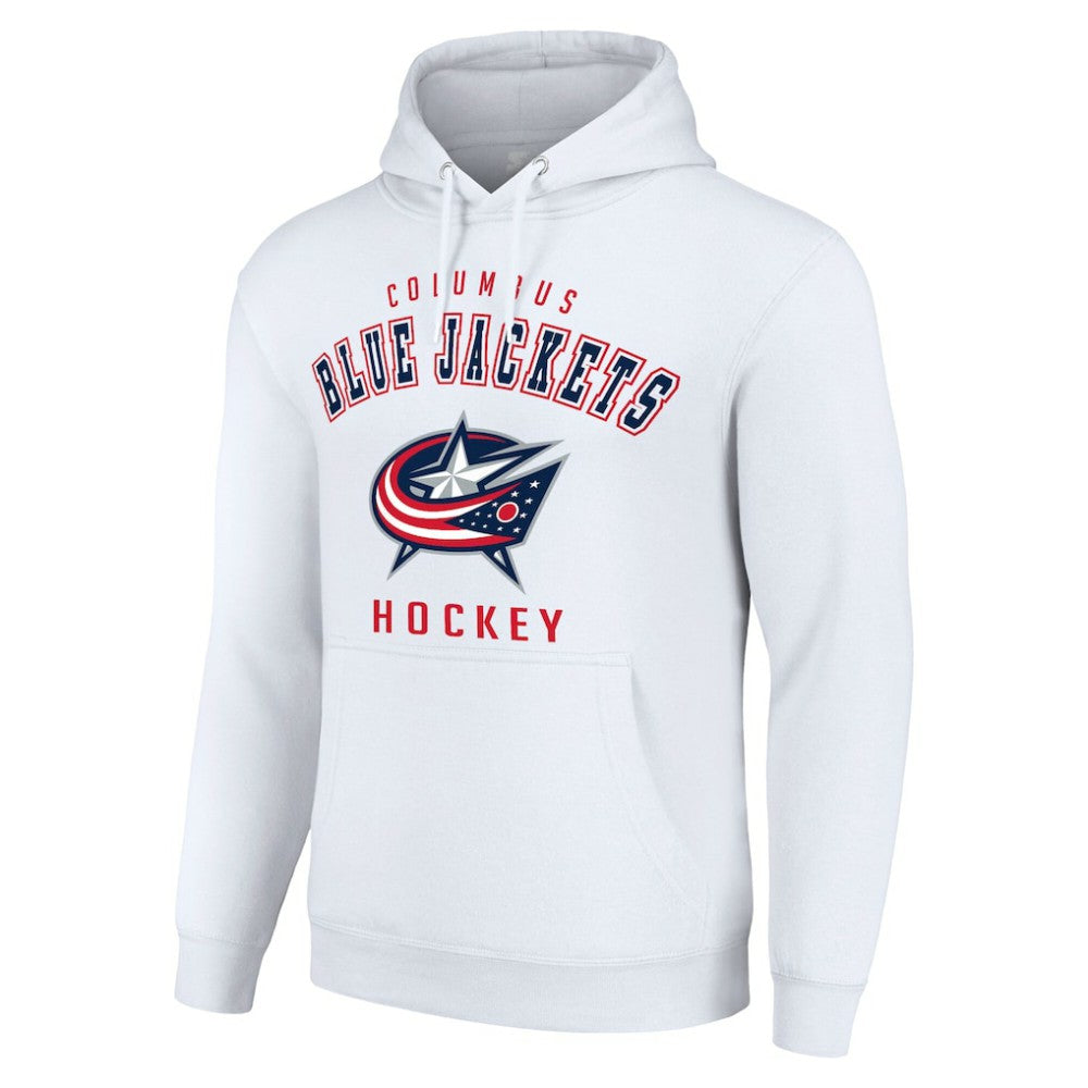 NHL White Columbus Blue Jackets Starter Logo Pullover Hoodie