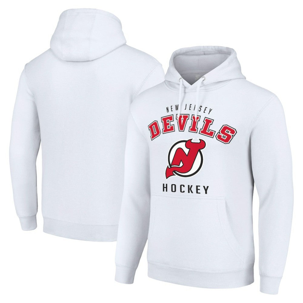 NHL White New Jersey Devils Starter Logo Pullover Hoodie