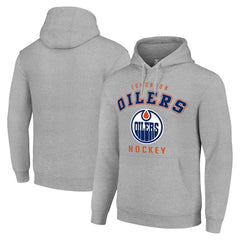 NHL Heather Gray Edmonton Oilers Starter Logo Pullover Hoodie