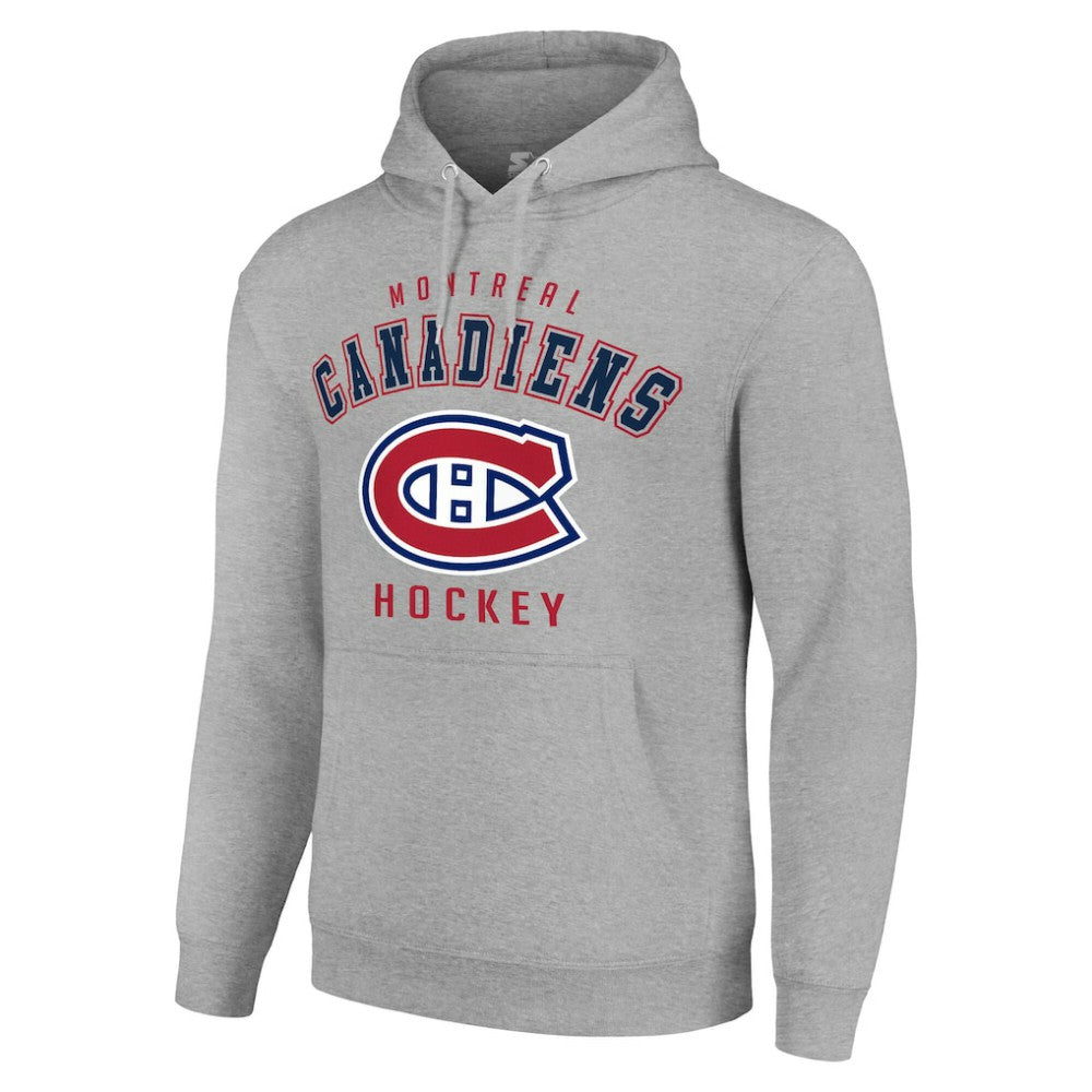 NHL Heather Gray Montreal Canadiens Starter Logo Pullover Hoodie