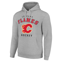 NHL Heather Gray Calgary Flames Starter Logo Pullover Hoodie