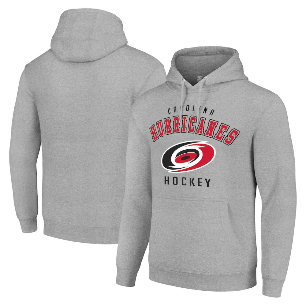 NHL Heather Gray Carolina Hurricanes Starter Logo Pullover Hoodie