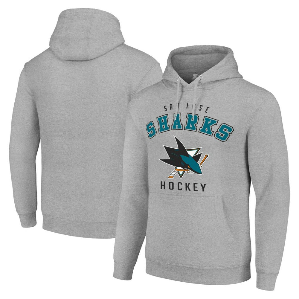 NHL Heather Gray San Jose Sharks Starter Logo Pullover Hoodie