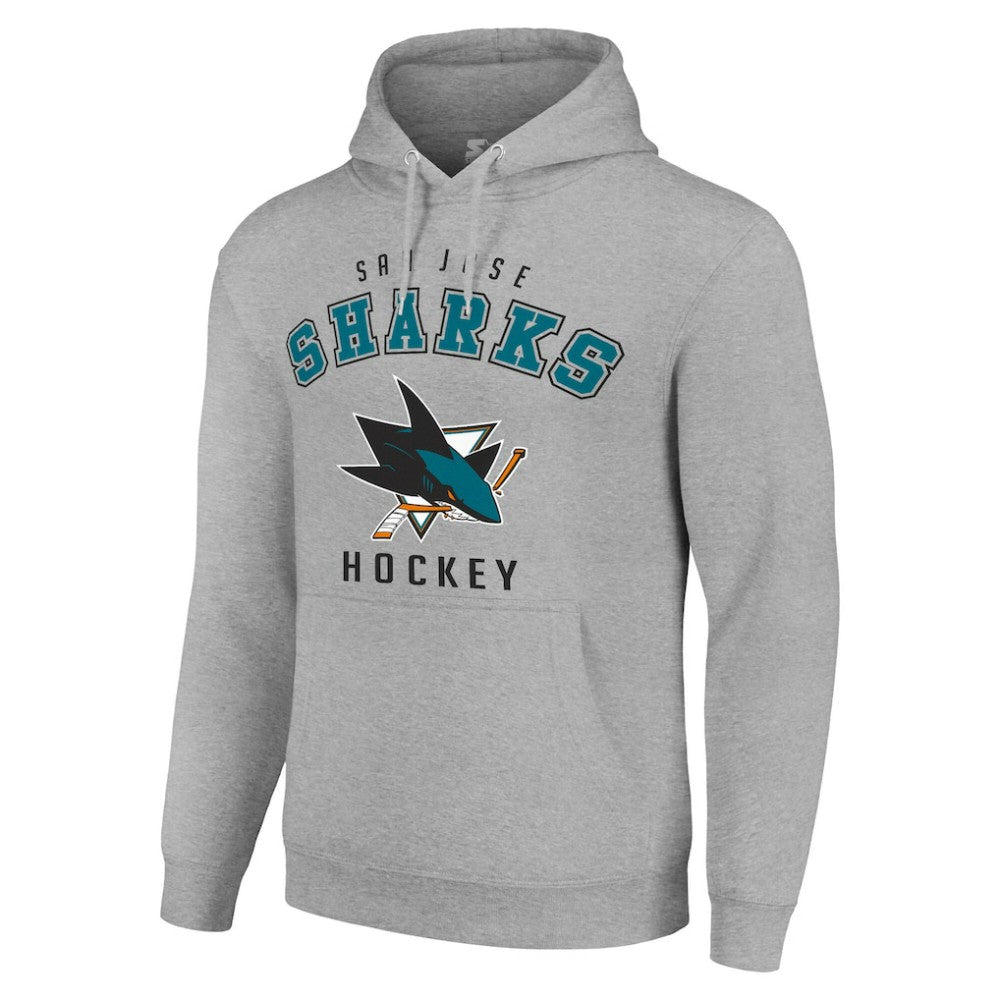 NHL Heather Gray San Jose Sharks Starter Logo Pullover Hoodie