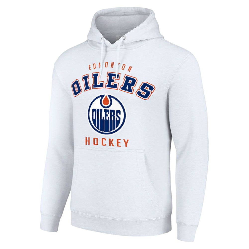 NHL White Edmonton Oilers Starter Logo Pullover Hoodie