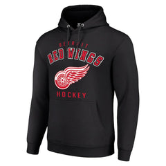 NHL Black Detroit Red Wings Starter Logo Pullover Hoodie