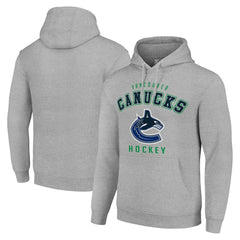 NHL Heather Gray Vancouver Canucks Starter Logo Pullover Hoodie