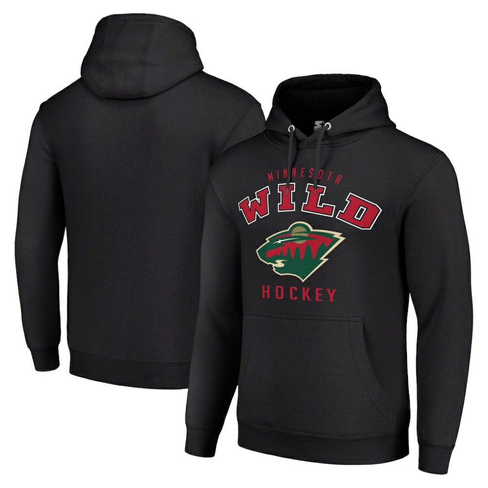 NHL Black Minnesota Wild Starter Logo Pullover Hoodie