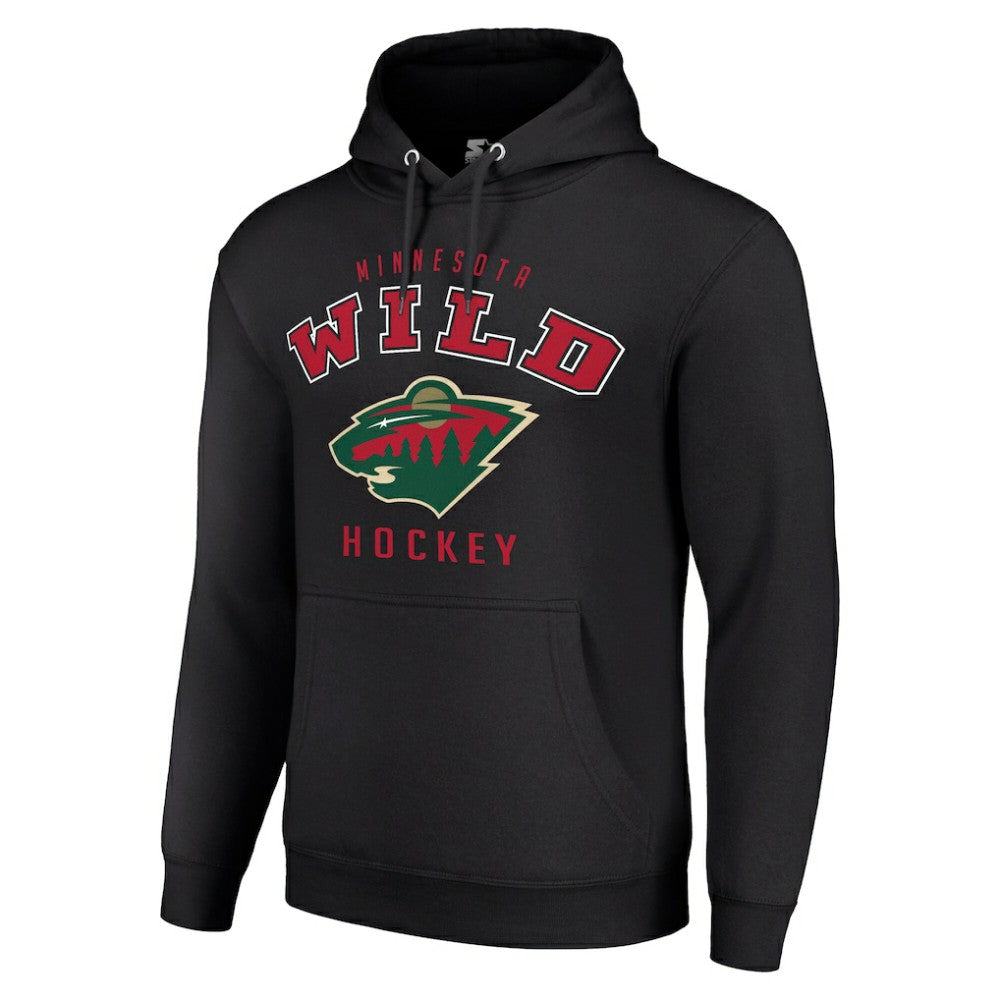 NHL Black Minnesota Wild Starter Logo Pullover Hoodie