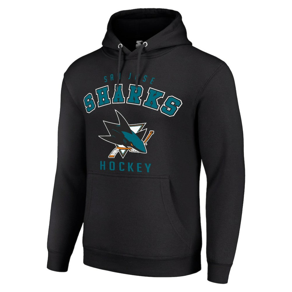 NHL Black San Jose Sharks Starter Logo Pullover Hoodie
