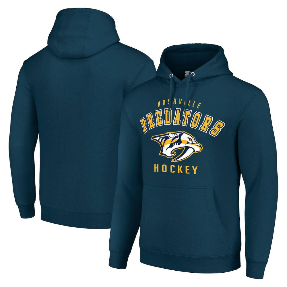 NHL Navy Nashville Predators Starter Logo Pullover Hoodie
