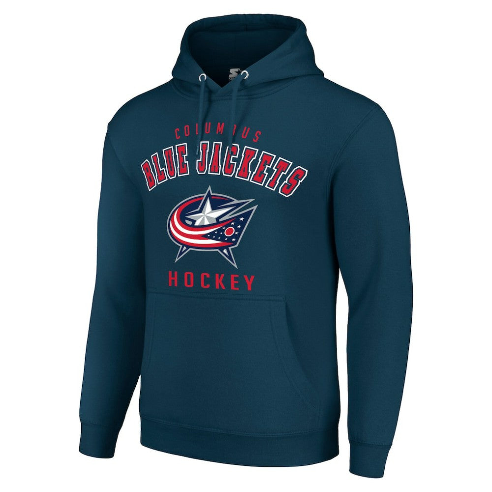 NHL Navy Columbus Blue Jackets Starter Logo Pullover Hoodie