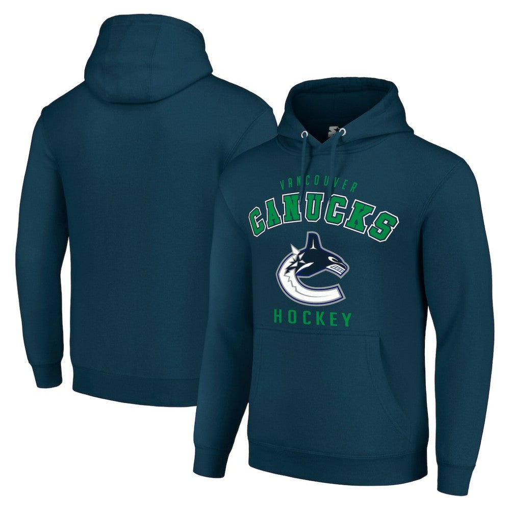 NHL Navy Vancouver Canucks Starter Logo Pullover Hoodie