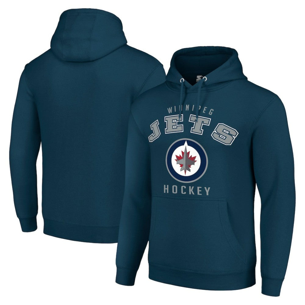 NHL Navy Winnipeg Jets Starter Logo Pullover Hoodie