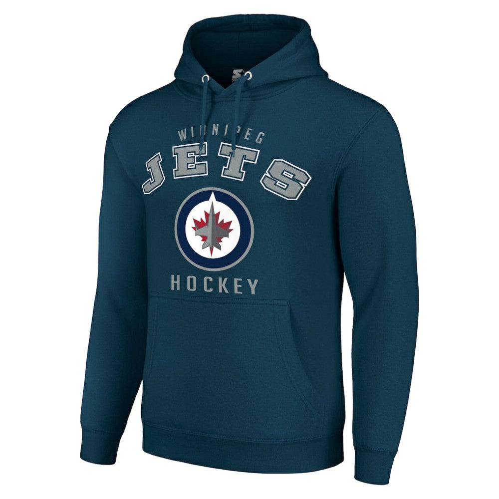 NHL Navy Winnipeg Jets Starter Logo Pullover Hoodie