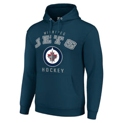 NHL Navy Winnipeg Jets Starter Logo Pullover Hoodie