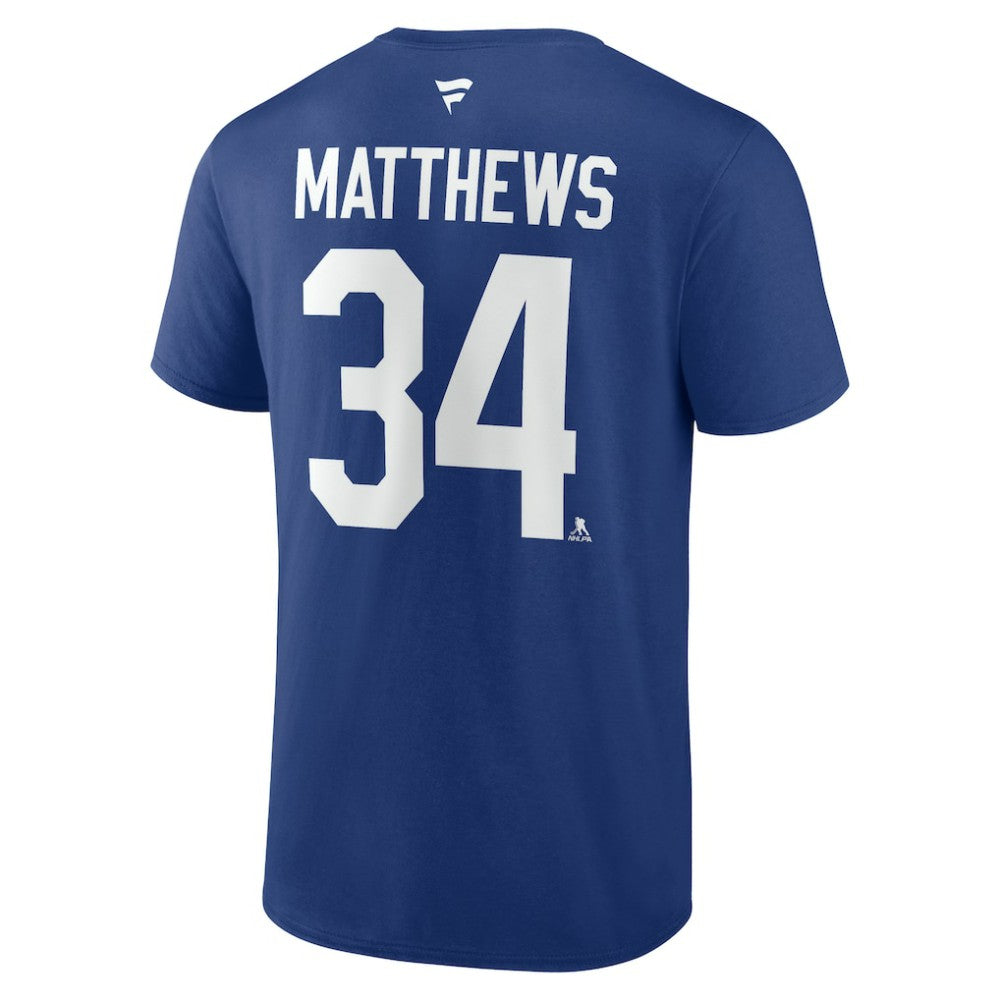 NHL Blue Auston Matthews Toronto Maple Leafs Fanatics Authentic Stack Name & Number T-Shirt