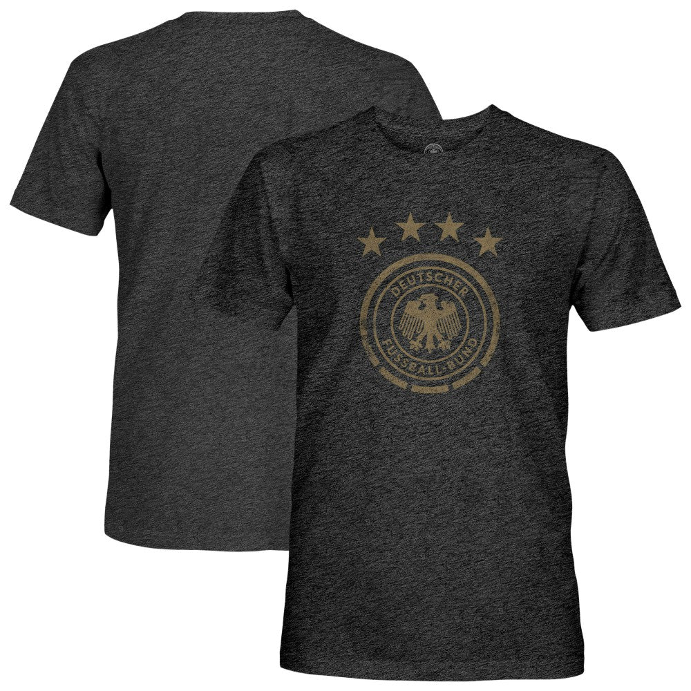 Germany National Team 1863FC Mono Badge Vintage Tri-Blend T-Shirt -  Heather Black