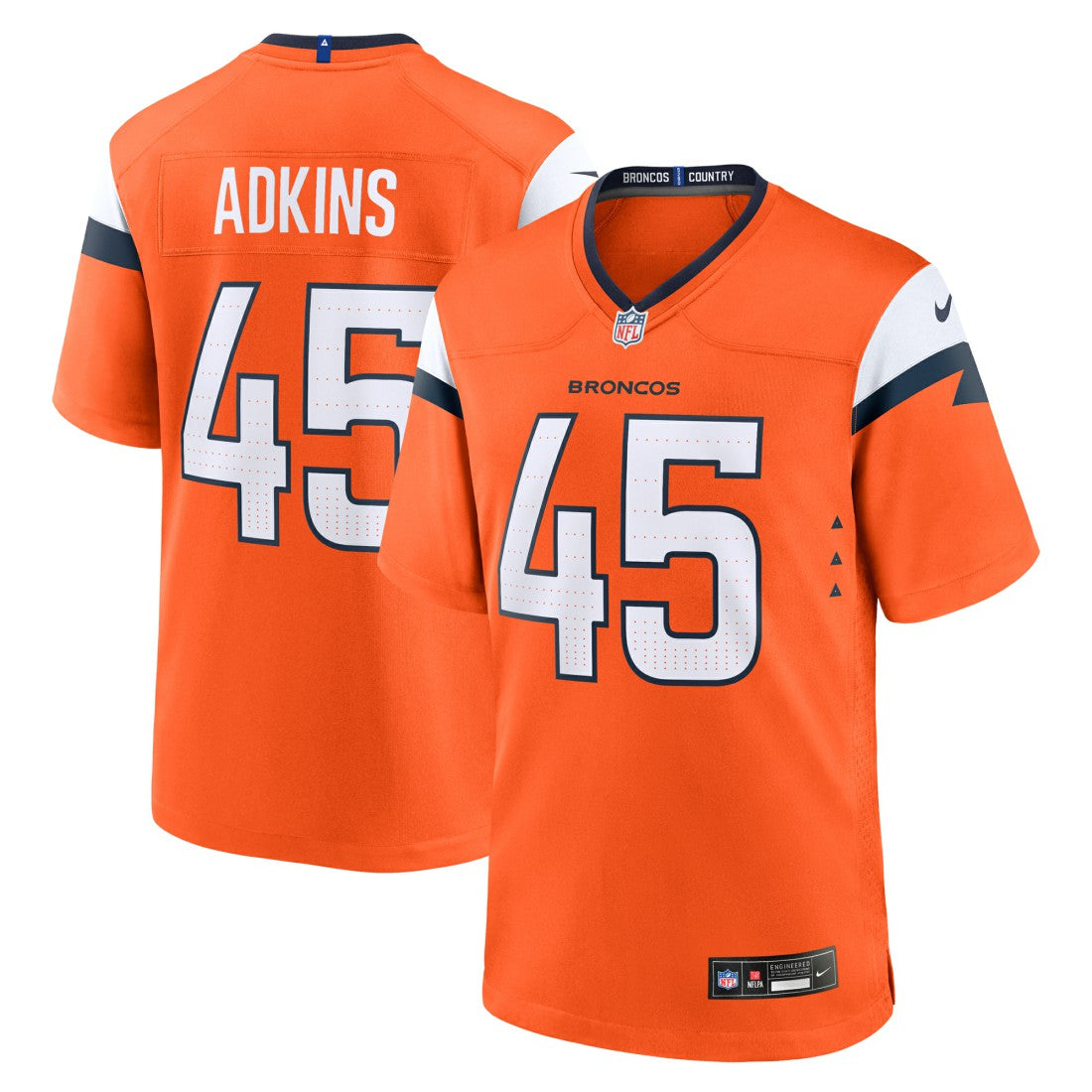 Nate Adkins  Team Game Jersey - Denver Broncos