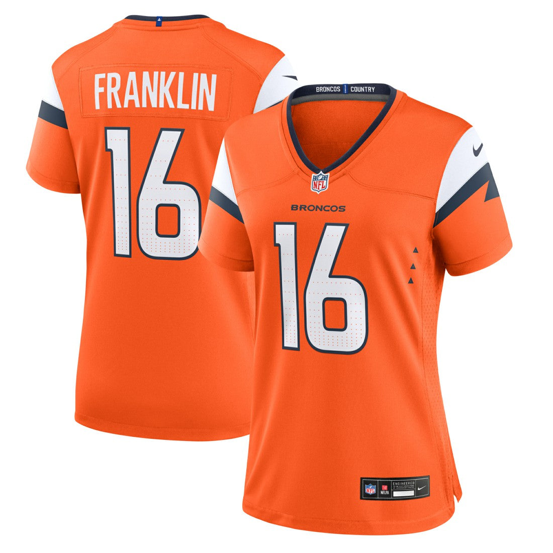 Troy Franklin  Women's Team Game Jersey - Denver Broncos