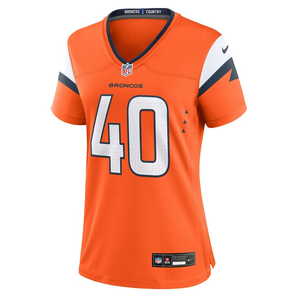 Justin Strnad  Women's Team Game Jersey - Denver Broncos