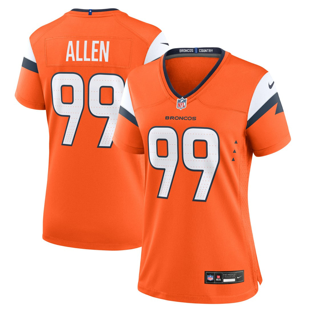 Zach Allen  Women's Team Game Jersey - Denver Broncos