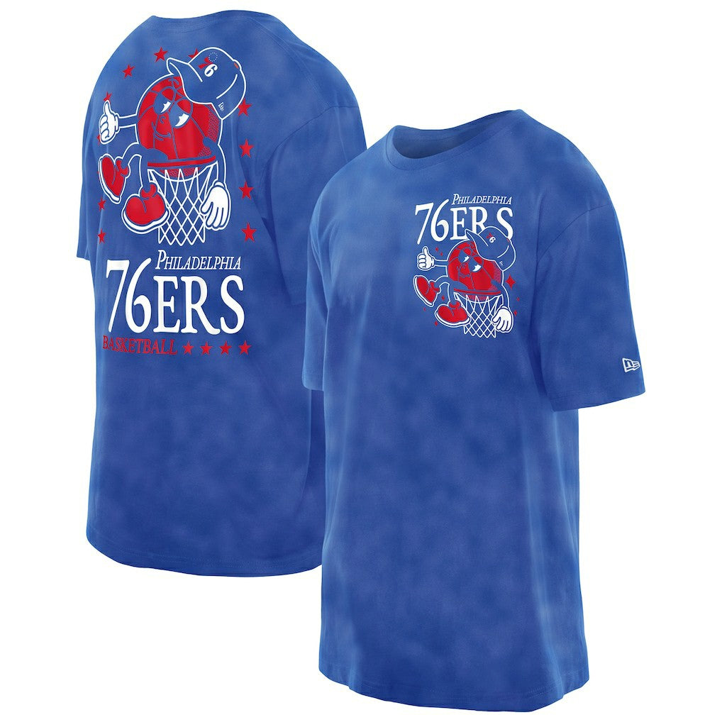 NBA Philadelphia 76ers Old School Sport Enzyme Wash Oversized T-Shirt