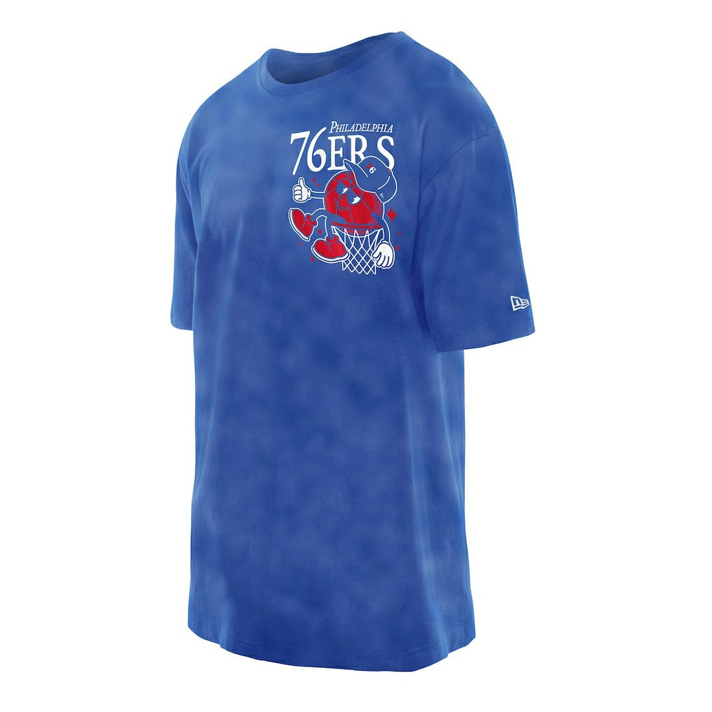 NBA Philadelphia 76ers Old School Sport Enzyme Wash Oversized T-Shirt