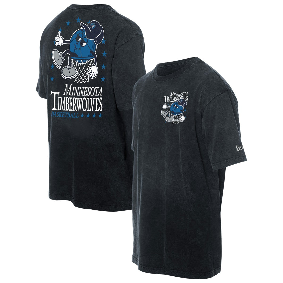 NBA Minnesota Timberwolves Old School Sport Enzyme Wash Oversized T-Shirt