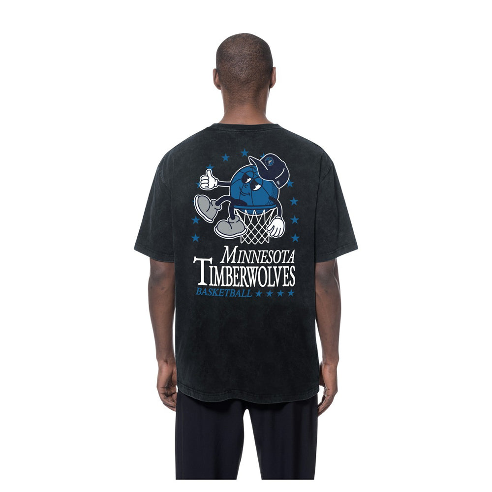 NBA Minnesota Timberwolves Old School Sport Enzyme Wash Oversized T-Shirt