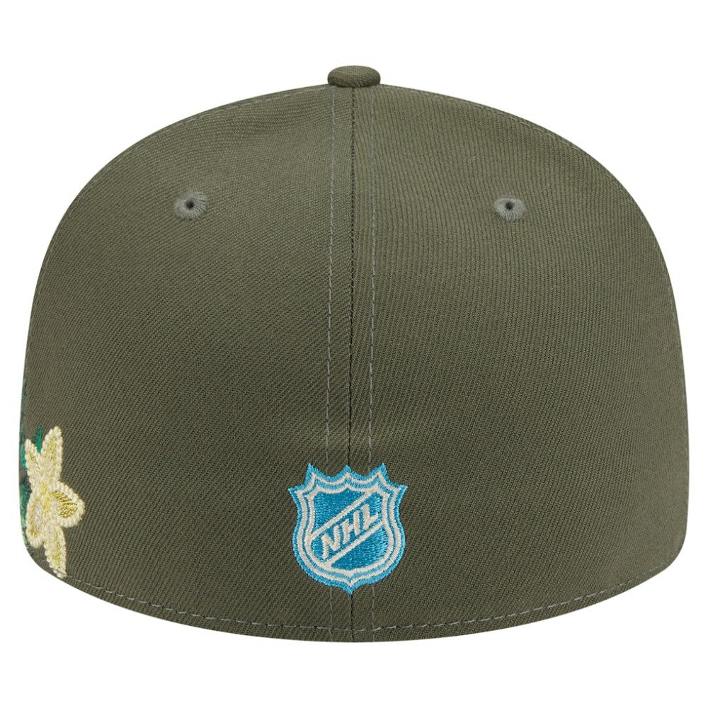 NHL Olive Vegas Golden Knights New Era Tonal Florals 59FIFTY Fitted Hat