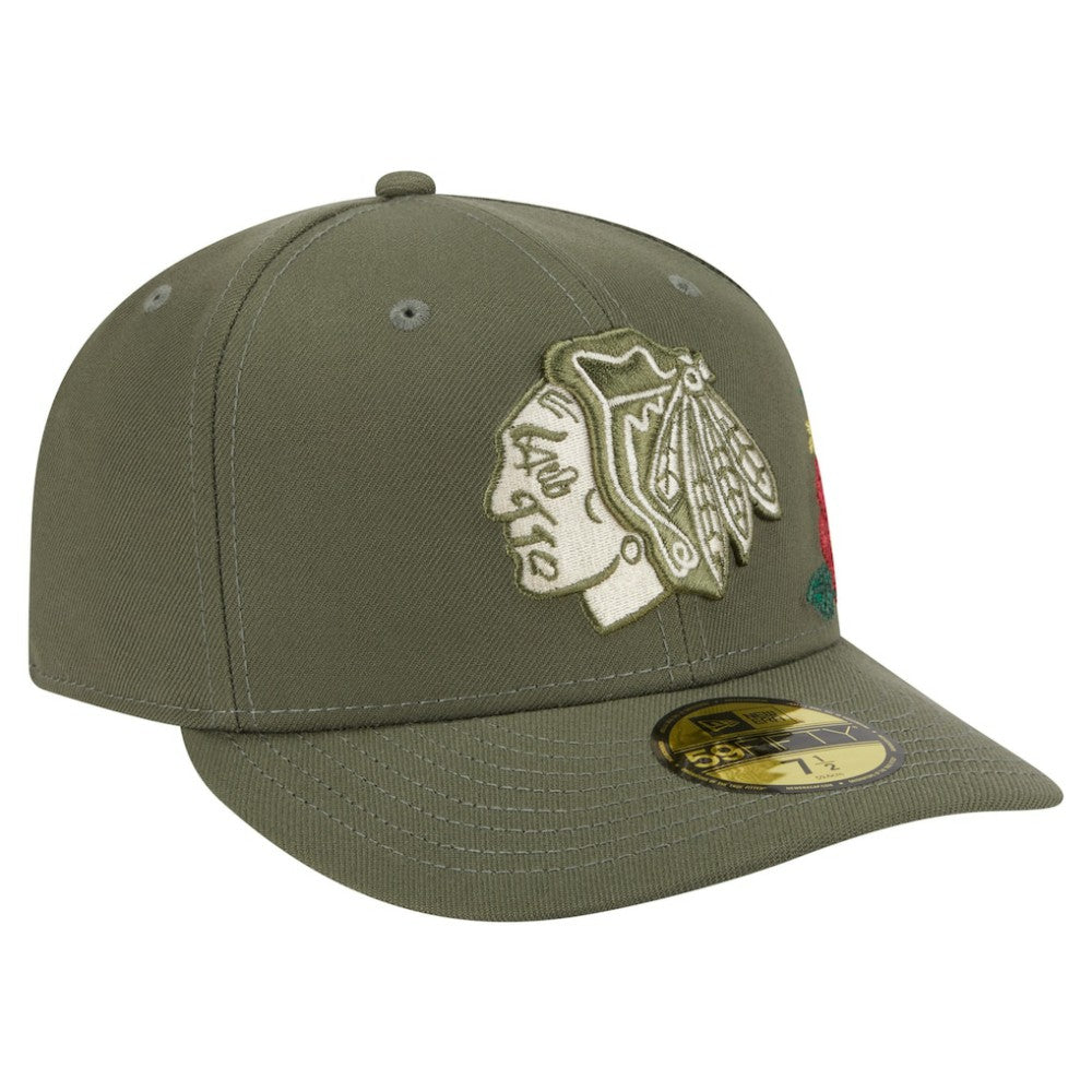 NHL Olive Chicago Blackhawks New Era Tonal Florals 59FIFTY Fitted Hat