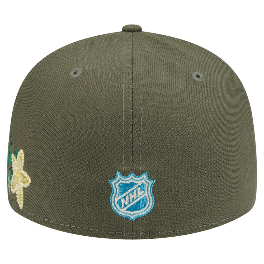 NHL Olive Chicago Blackhawks New Era Tonal Florals 59FIFTY Fitted Hat