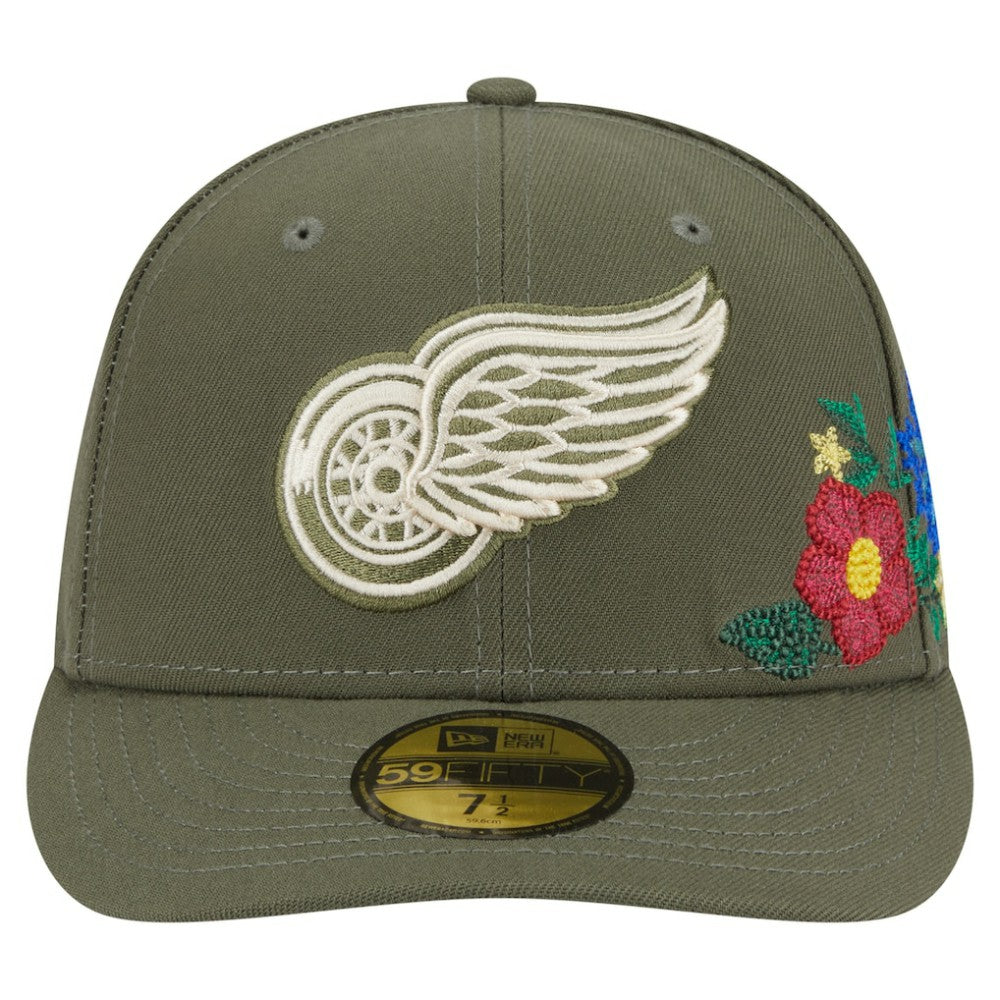 NHL Olive Detroit Red Wings New Era Tonal Florals 59FIFTY Fitted Hat