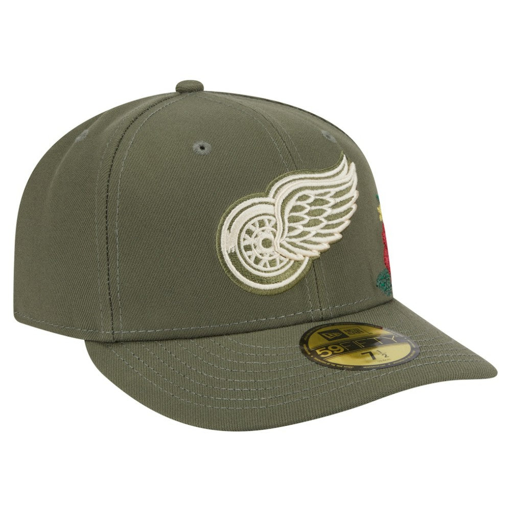 NHL Olive Detroit Red Wings New Era Tonal Florals 59FIFTY Fitted Hat