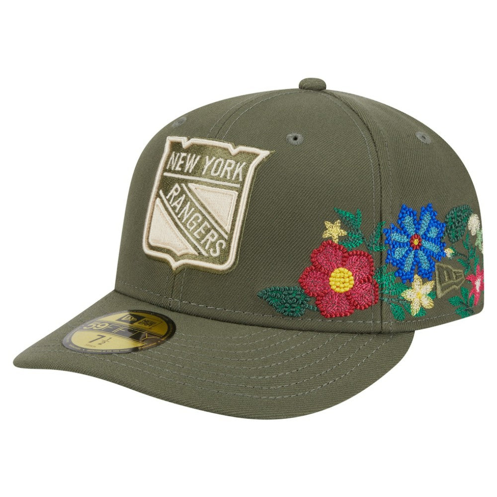 NHL Olive New York Rangers New Era Tonal Florals 59FIFTY Fitted Hat