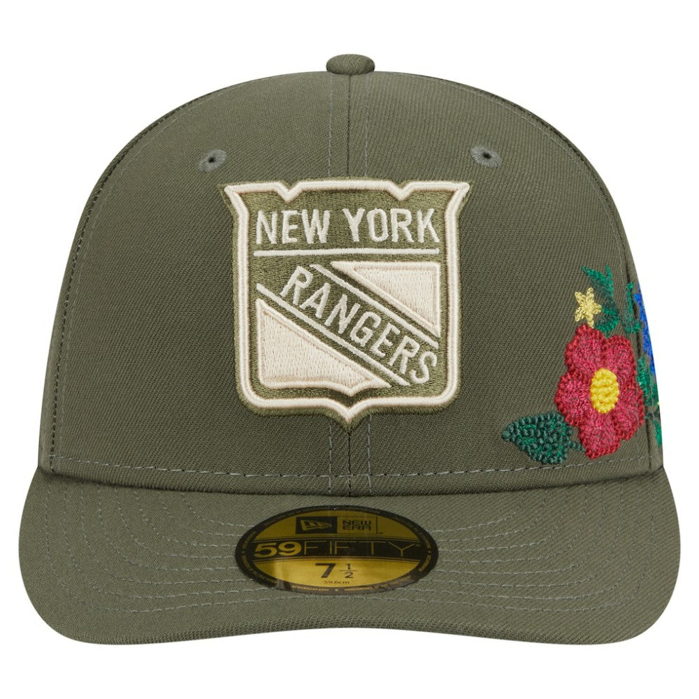 NHL Olive New York Rangers New Era Tonal Florals 59FIFTY Fitted Hat