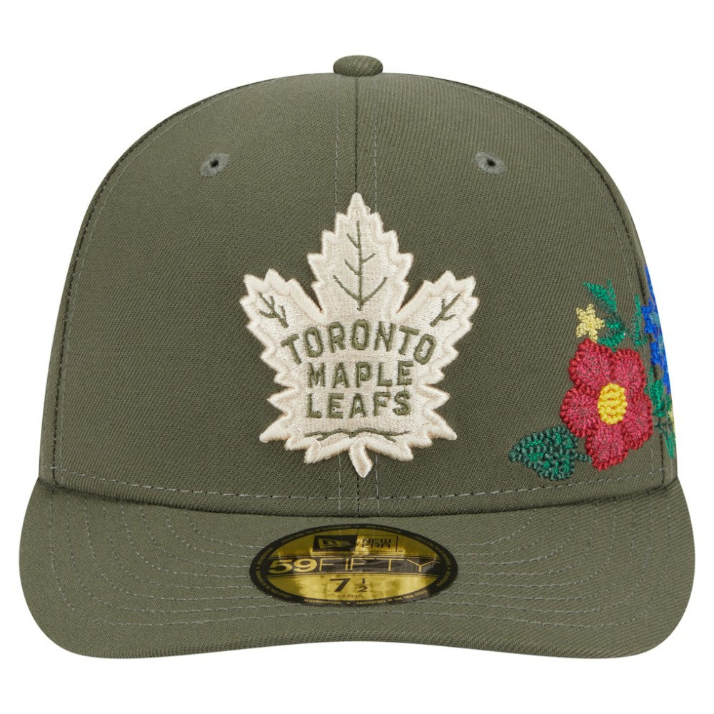 NHL Olive Toronto Maple Leafs New Era Tonal Florals 59FIFTY Fitted Hat