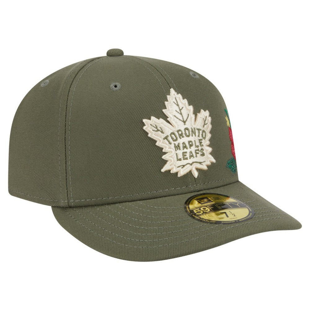 NHL Olive Toronto Maple Leafs New Era Tonal Florals 59FIFTY Fitted Hat