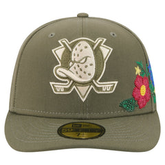 NHL Olive Anaheim Ducks New Era Tonal Florals 59FIFTY Fitted Hat