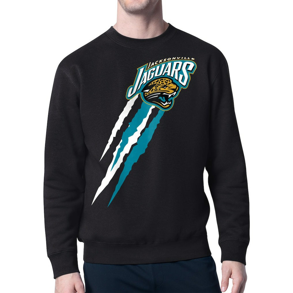 Starter Retro Team Logo Color Scratch Pullover Sweatshirt - Jacksonville Jaguars