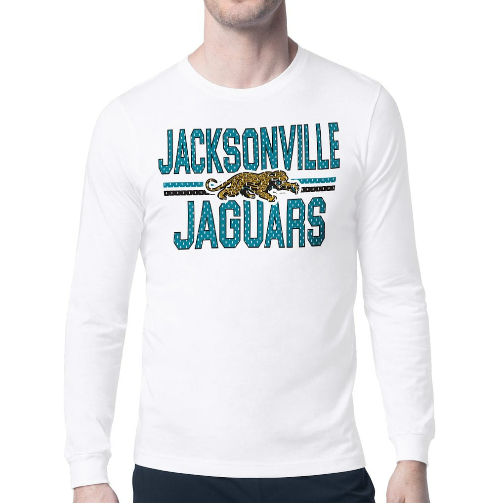 Starter Mesh Look Retro Team Logo Long Sleeve T-Shirt - Jacksonville Jaguars