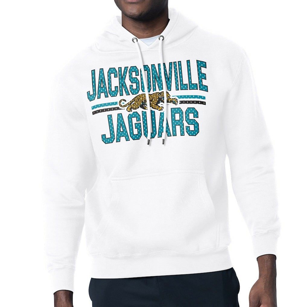 Starter Mesh Look Retro Team Logo Pullover Hoodie - Jacksonville Jaguars